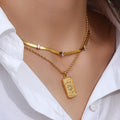 Vintage Gold & Zircon Tarot Pendants / Stainless Steel view 5