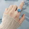 Daisy Adjustable Flower Rings / 925 Sterling Silver view 2