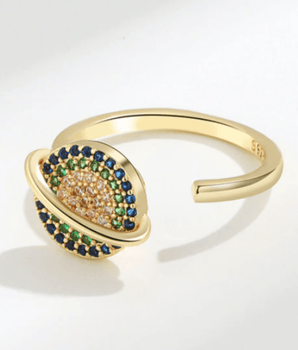 Bailey Gold Disc Ring / Stainless Steel - Nina Kane Jewellery