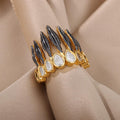Black Feather Crown Ring / Stainless Steel view 3