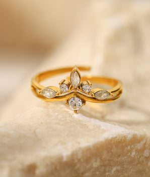 Elodie Princess Adjustable Ring / 18K Gold Plated