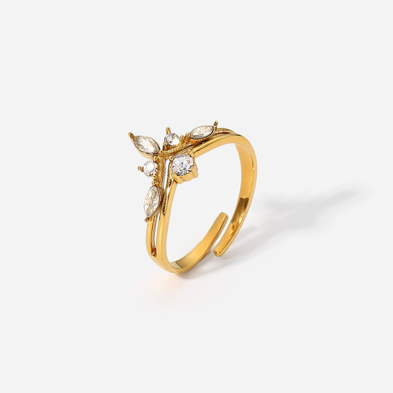 Elodie Princess Adjustable Ring / 18K Gold Plated