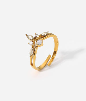 Elodie Princess Adjustable Ring / 18K Gold Plated