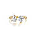 Esme Two Stone Adjustable Ring / 925 Sterling Silver view 4