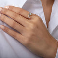 Esme Two Stone Adjustable Ring / 925 Sterling Silver view 6