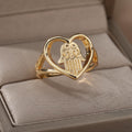 Fatima Heart Shaped Ring / Stainless Steel view 1
