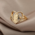 Fatima Heart Shaped Ring / Stainless Steel view 4