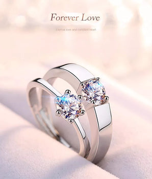 Forever Love Couple Rings / 925 Sterling Silver - Nina Kane Jewellery