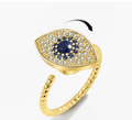 Gold Evil Eye Spinning Ring / Stainless Steel view 1