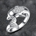 Irina Dolphin Adjustable Ring / 925 Sterling Silver view 1