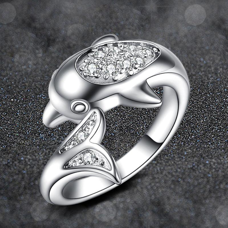 Irina Dolphin Adjustable Ring / 925 Sterling Silver