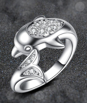 Irina Dolphin Adjustable Ring / 925 Sterling Silver - Nina Kane Jewellery