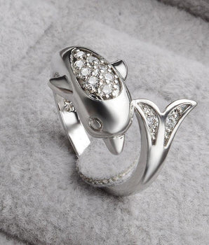 Irina Dolphin Adjustable Ring / 925 Sterling Silver - Nina Kane Jewellery