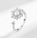 Joanna Pearl Starburst Ring / Stainless Steel view 1