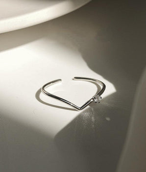 Kara V Shape Ring / 925 Sterling Silver - Nina Kane Jewellery