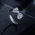 Leila Silver Diamond Bow Rings / 925 Sterling Silver view 4