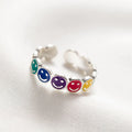 Melania Adjustable Smiley Ring / 925 Sterling Silver view 1