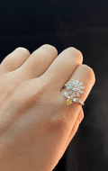 Mia Flower & Bee Adjustable Ring / Stainless Steel view 5