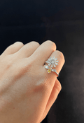 Mia Flower & Bee Adjustable Ring / Stainless Steel view 4