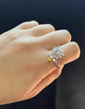 Mia Flower & Bee Adjustable Ring / Stainless Steel view 2