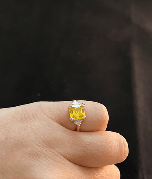 Miranda Princess Cut Moissanite Ring / 925 Sterling Silver - Nina Kane Jewellery