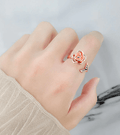 Rose Gold Engraved Anxiety Ring / 925 Sterling silver view 4