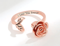 Rose Gold Engraved Anxiety Ring / 925 Sterling silver view 2