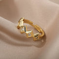 Soraya Adjustable Bijoux Zircon Ring / Stainless Steel view 2