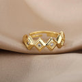 Soraya Adjustable Bijoux Zircon Ring / Stainless Steel view 4