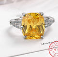 Tabitha Citrine Moissanite Ring / 925 Sterling Silver view 3