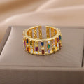 Tallulah Geometric Rainbow Ring / Stainless Steel view 1