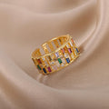 Tallulah Geometric Rainbow Ring / Stainless Steel view 2