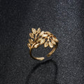 Laurel Leaf Adjustable Rings / Stainless Steel view 1
