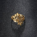 Laurel Leaf Adjustable Rings / Stainless Steel view 2