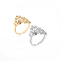 Laurel Leaf Adjustable Rings / Stainless Steel view 4