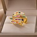 Porter Crossed Hands Ring / Stainless Steel view 4