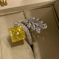 Louella Royal Leaf Diamond Rings / 925 Sterling Silver view 3