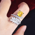 Louella Royal Leaf Diamond Rings / 925 Sterling Silver view 5