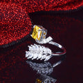 Louella Royal Leaf Diamond Rings / 925 Sterling Silver view 7