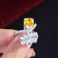 Louella Royal Leaf Diamond Rings / 925 Sterling Silver view 8